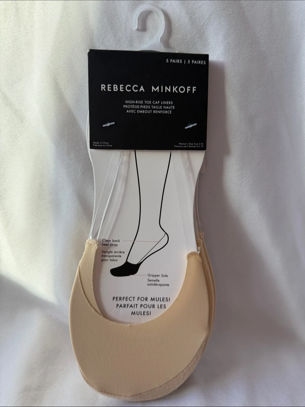 Rebecca Minkoff Nude High Rise Toe Cap Liners 5 Pairs
